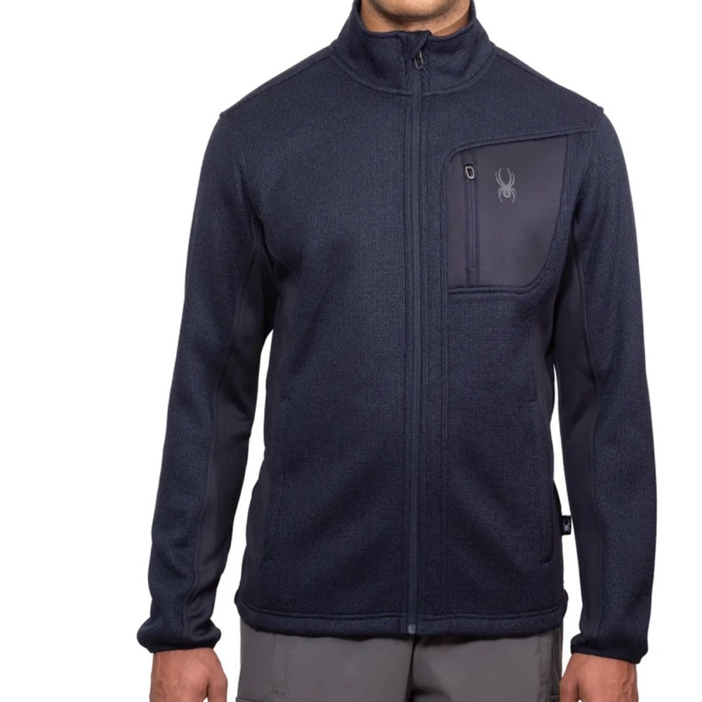 Spyder Men's Dark Blue Performance Full Zip Jacket